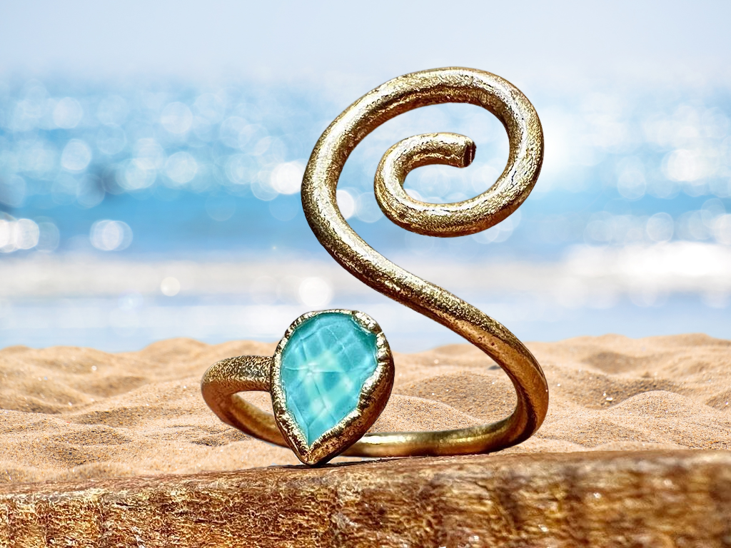 Turqoise Lagoon Spiral Ring image 0