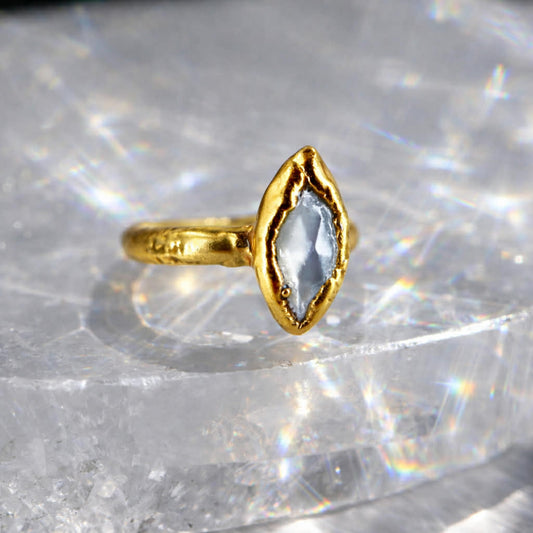 Faceted Pearlescent Ring