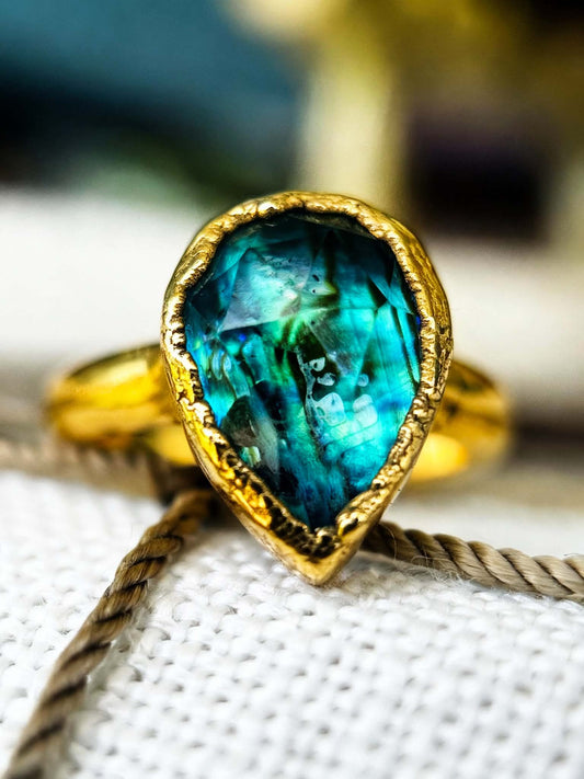 Deep Sea Teardrop Ring